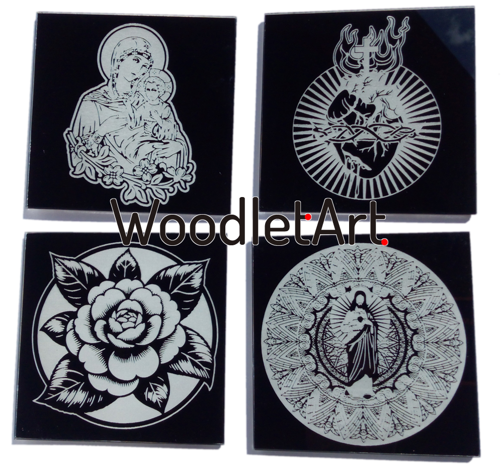 szklane płytki podkładki pod świeczki